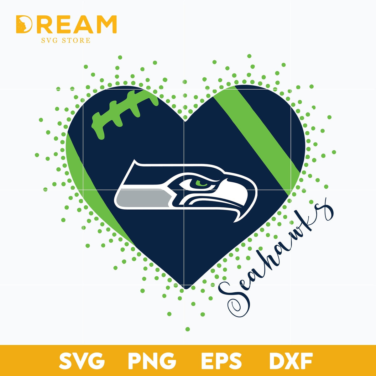 Seattle Seahawks heart svg, seahawks heart svg, Nfl svg, png, dxf, eps digital file NFL1610202L