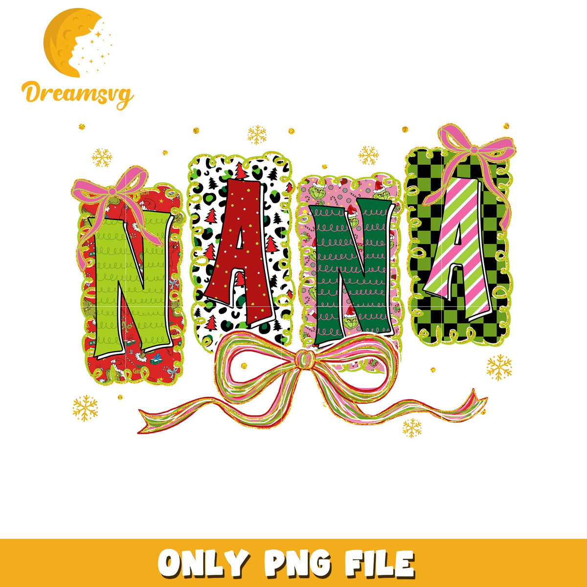 Nana grinch png, christmas lights png, christmas music png