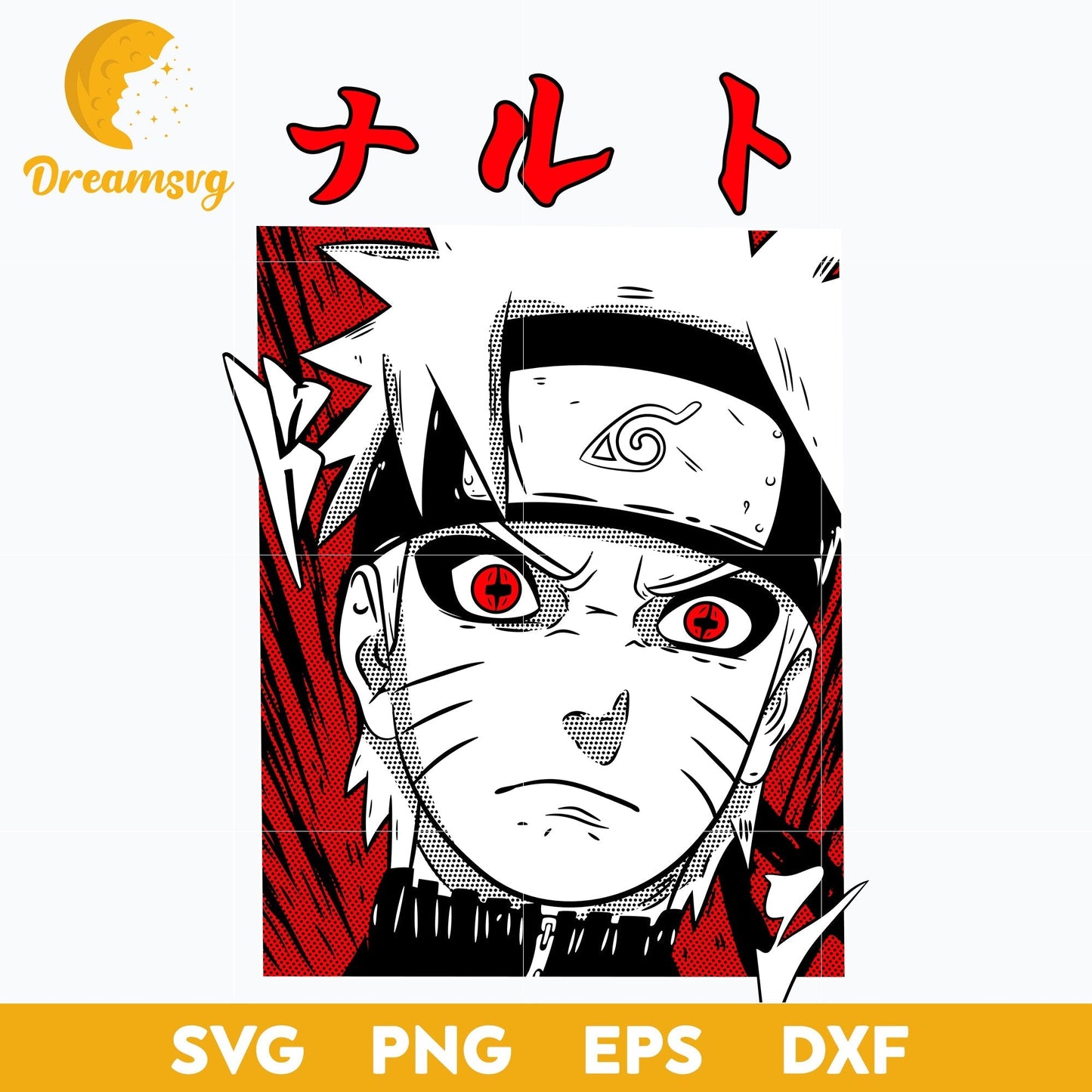 Naruto Red And White Svg, Naruto Svg, Naruto Anime Svg, Anime Svg, Anime Gift Svg, Anime Svg, png, eps, dxf digital download.