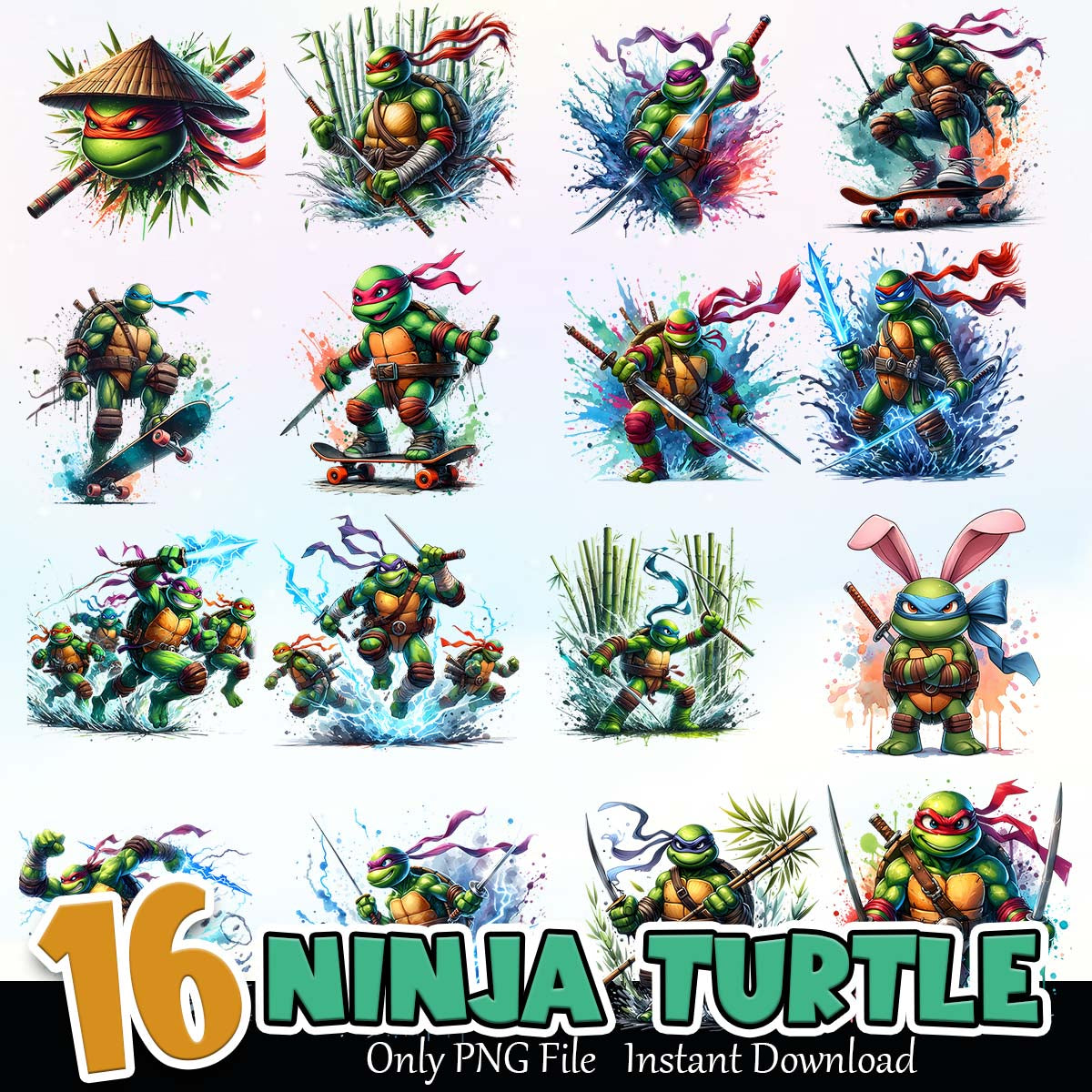 Ninja Turtle Bundle PNG Instant Download
