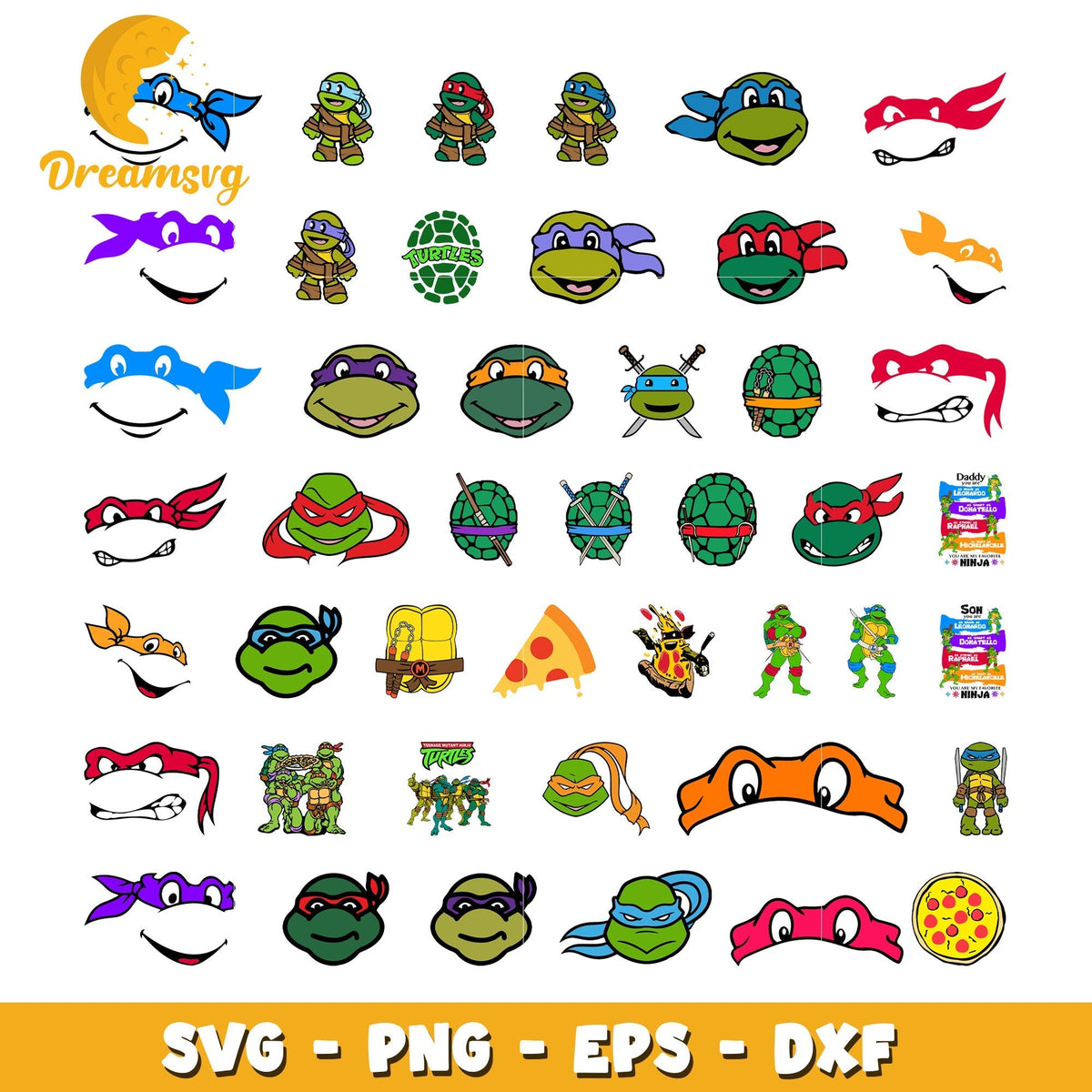 Ninja turtle face design bundle svg, teenage mutant ninja turtles svg