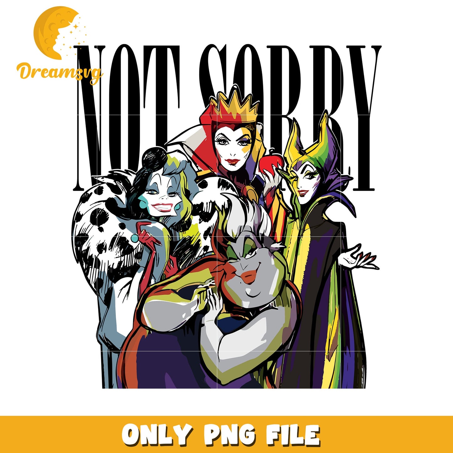 Not Sorry Villain Art PNG for Creative Projects
