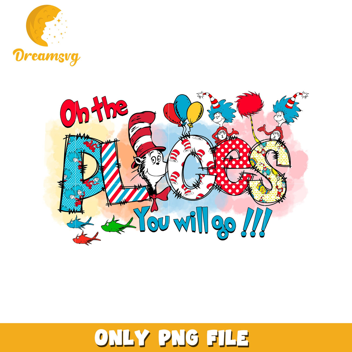 Oh the place you will go png, dr seuss quote png, cartoon png