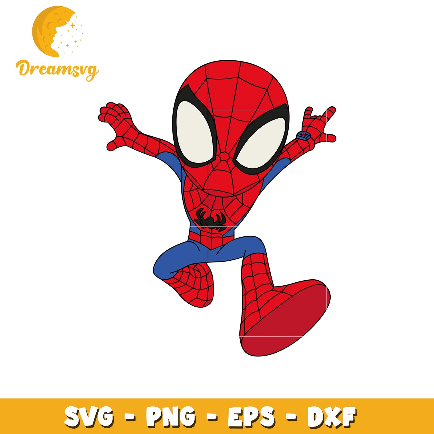 Option 1 (Focus on Character) Cute Spider-Man SVG PNG EPS DXF