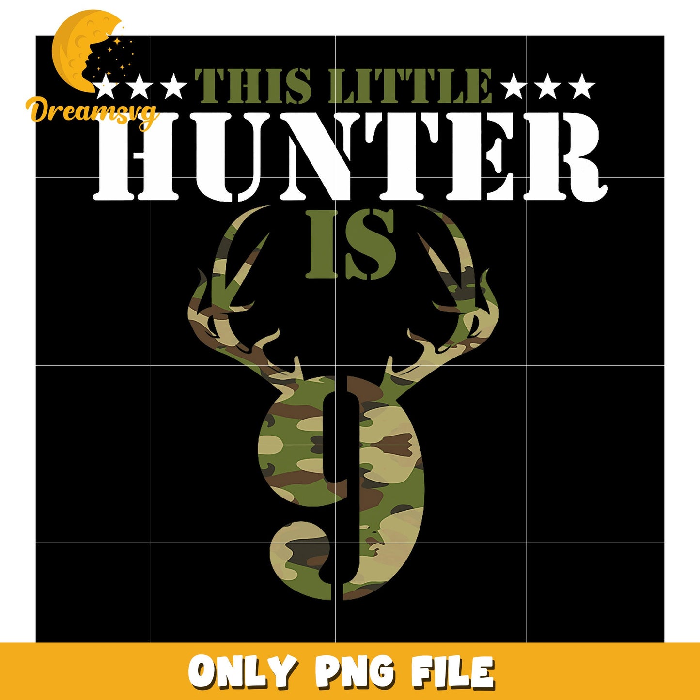 Option 1 (Focus on age) 9th Birthday Camo Hunter PNG Design