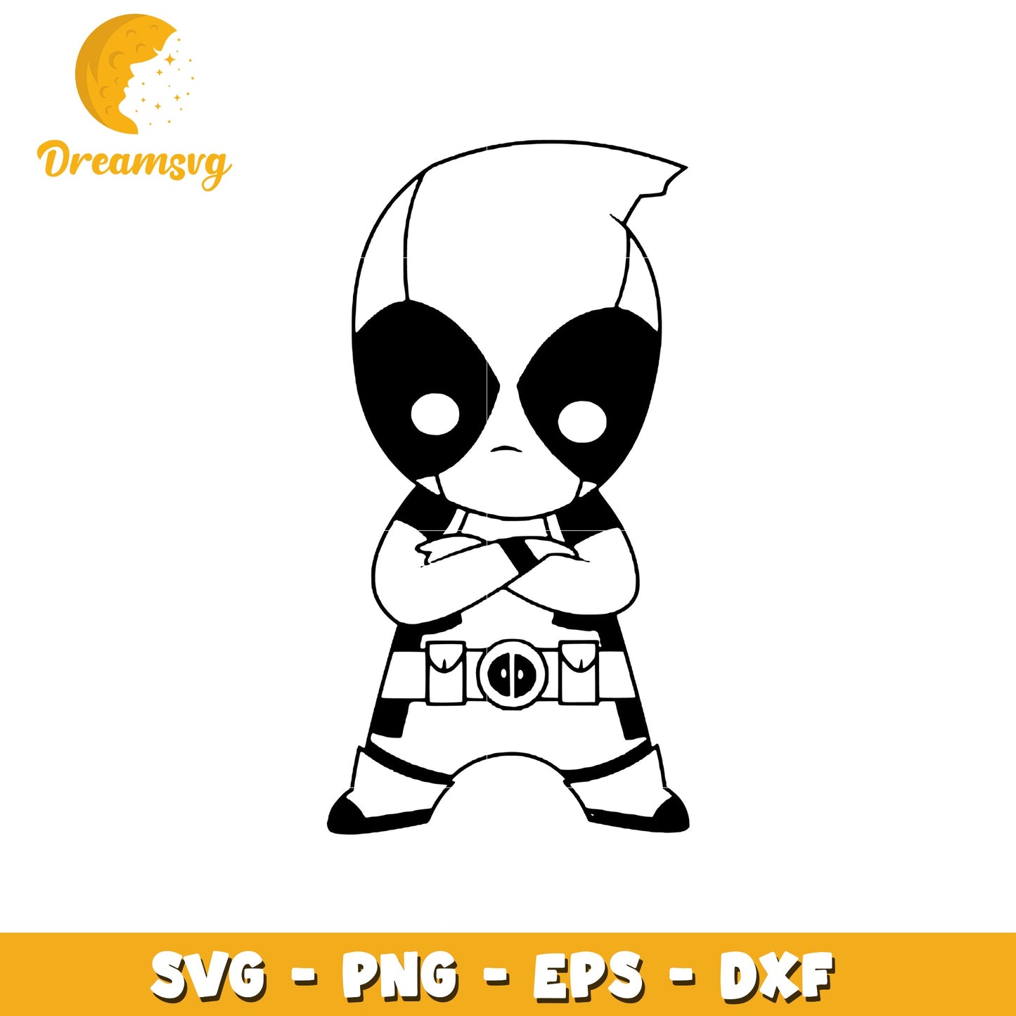 Option 1 (Focus on character) Cute Deadpool SVG PNG EPS DXF