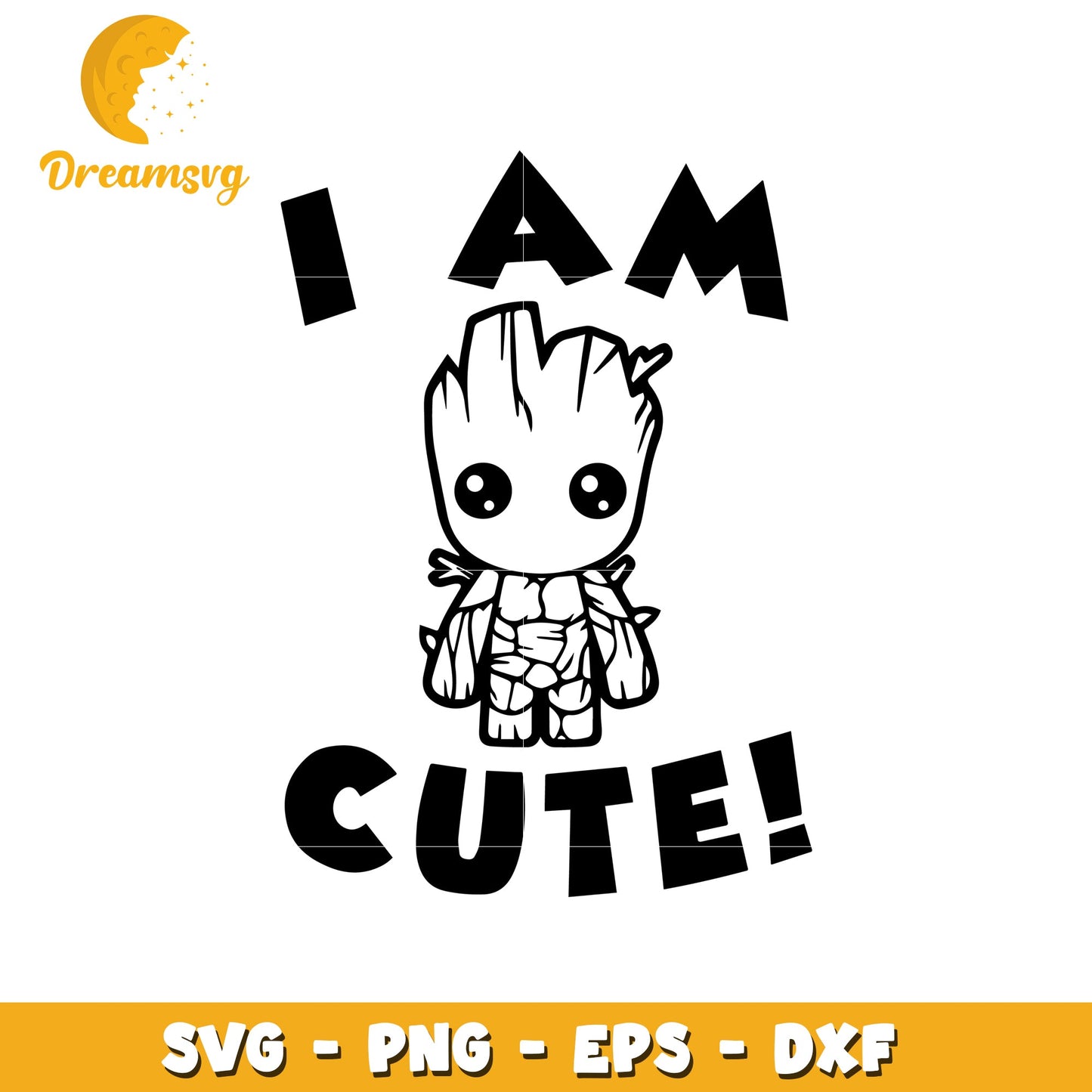 Option 1 (Focus on character) Cute Groot SVG PNG EPS DXF