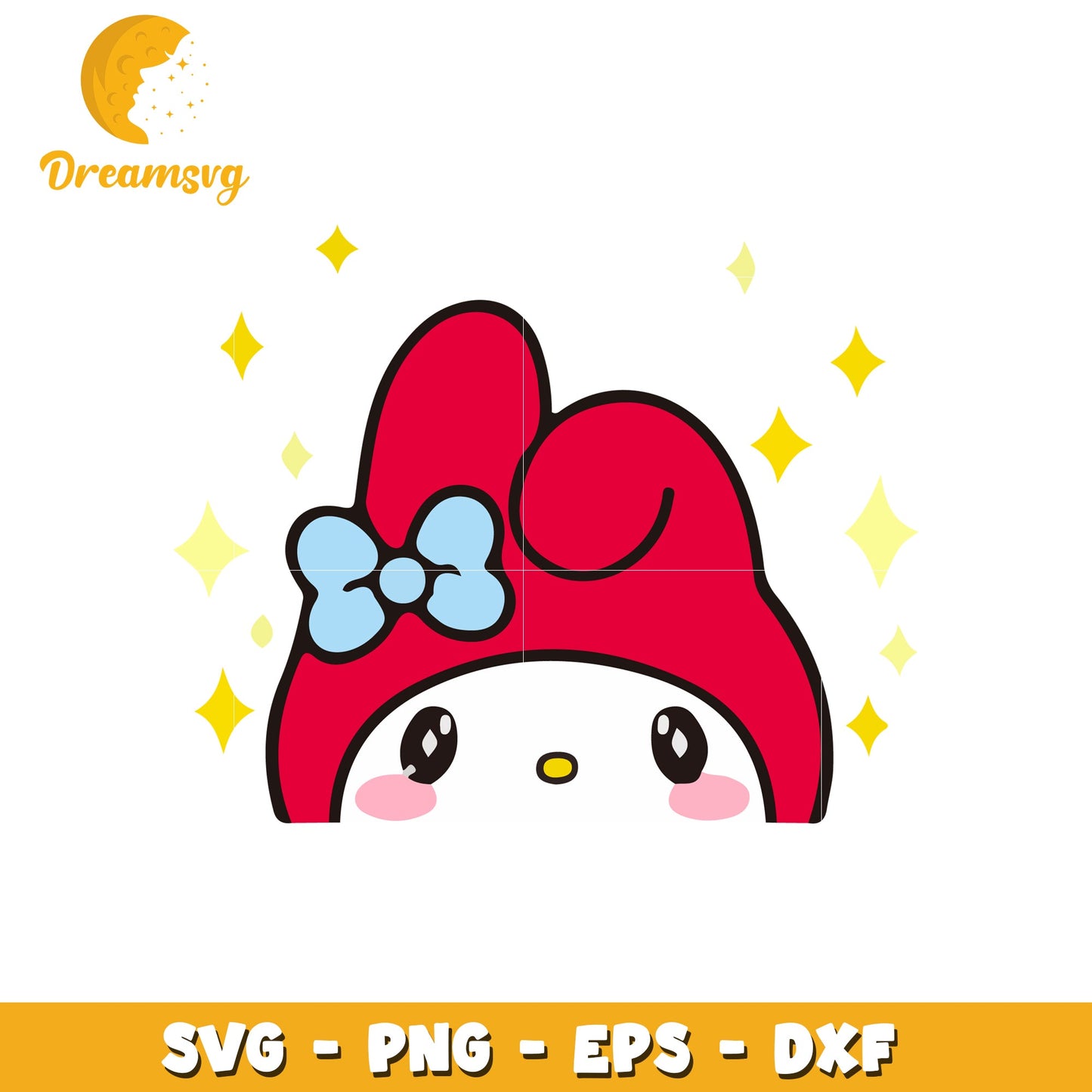 Option 1 (Focus on character) Cute My Melody SVG PNG EPS DXF