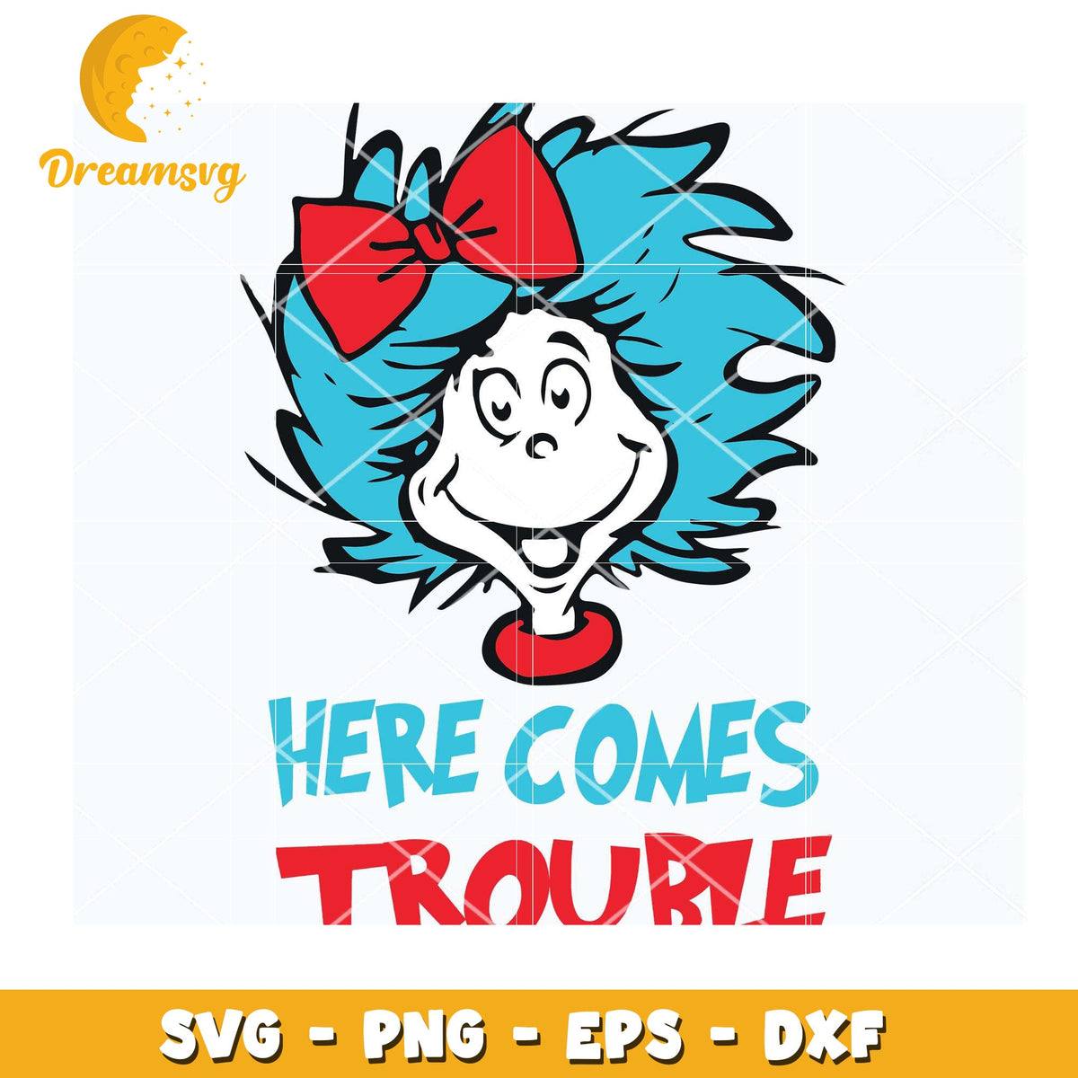 Option 1 (Focus on character) Thing 1 SVG Cut File Instant Download
