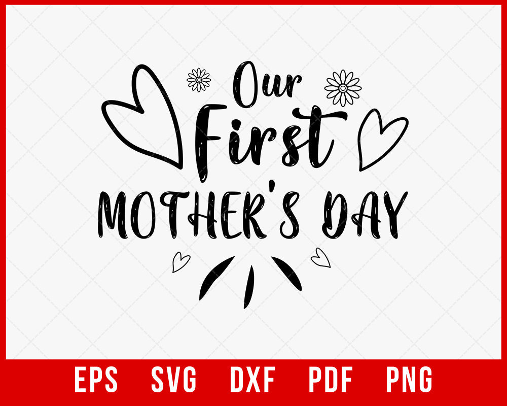 Our First Mother's Day Shirts, Matching Mama And Mini Shirt, Cute Mother's Day Shirt, Elephant Mommy And Me Shirt, 1st Mothers Day Outfit T-shirt Design Mama SVG Cutting File Digital Download