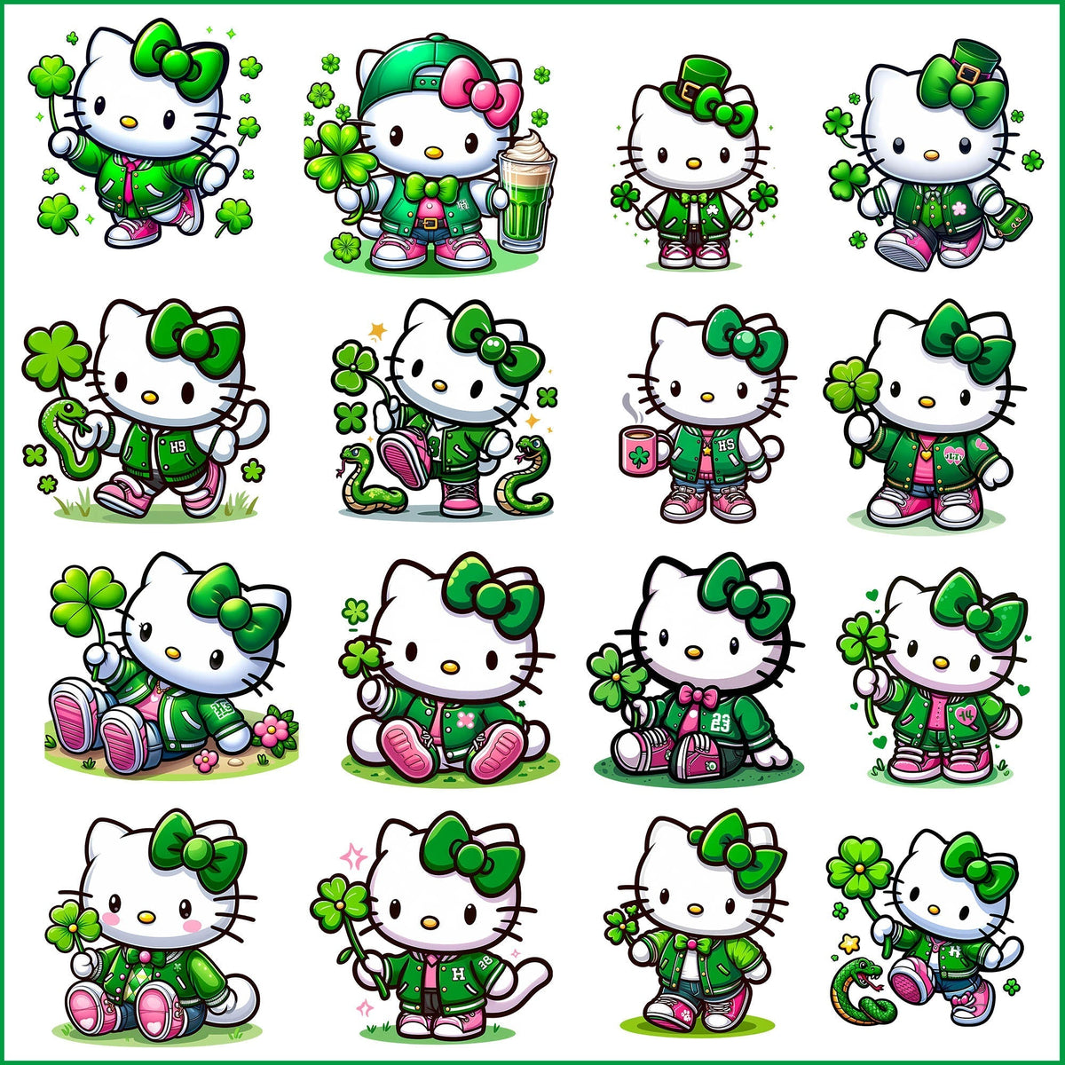Patrick day Hello Kitty bundle png