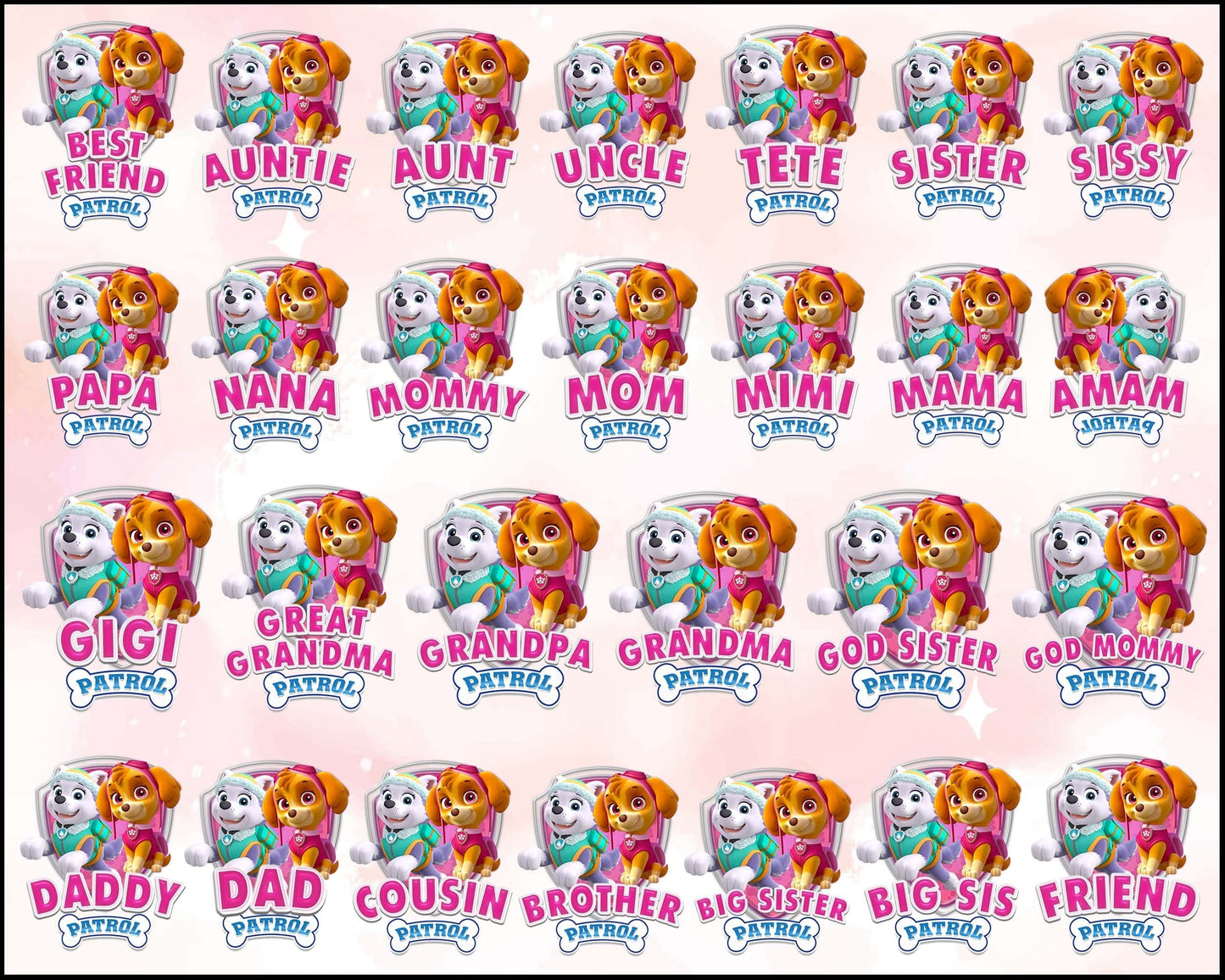 40 Paw Patrol PNG Bundle, Bundle Family png, Paw dog Bundle designs, Digital download.