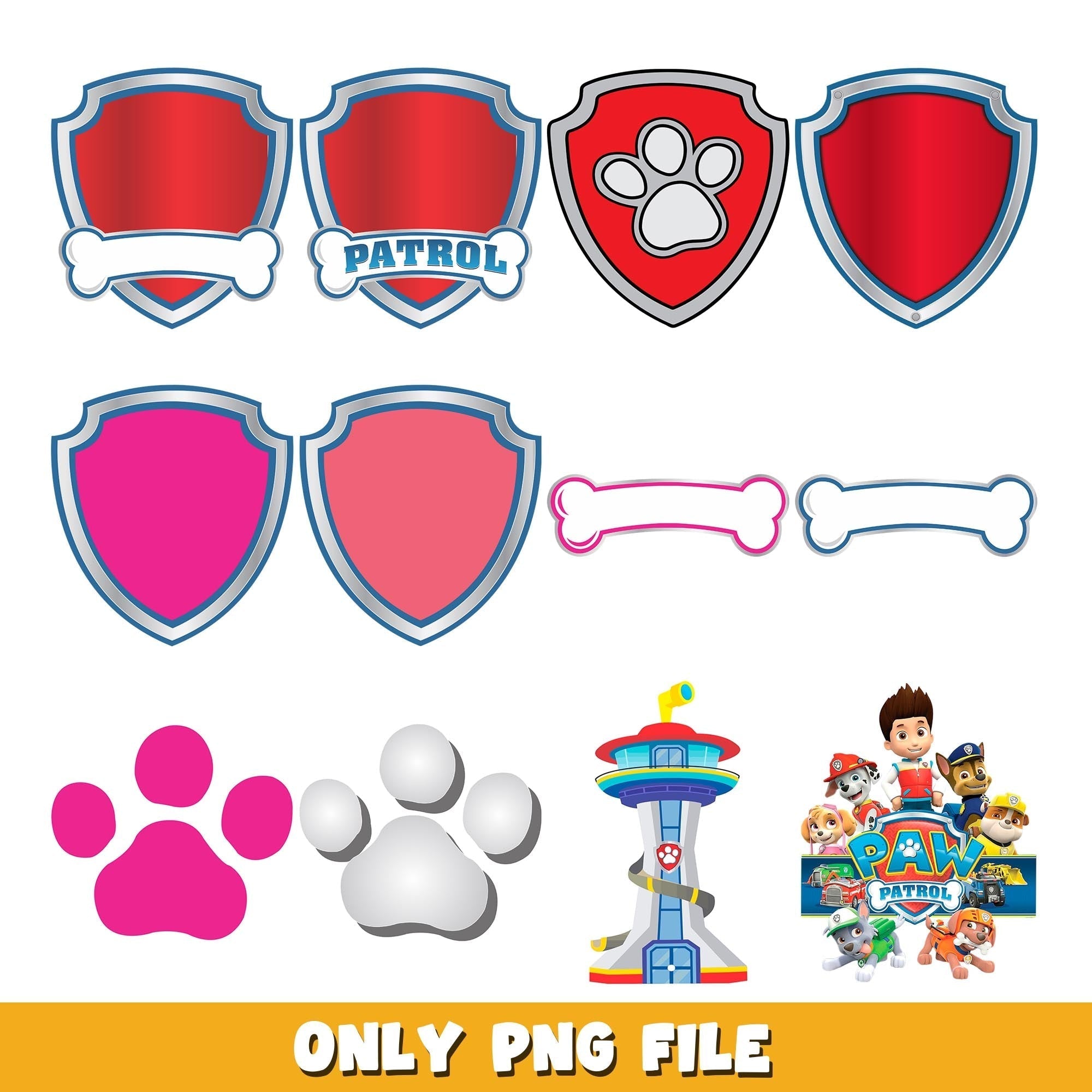Logo Paw Patrol png, Paw patrol bundle png, cartoon png