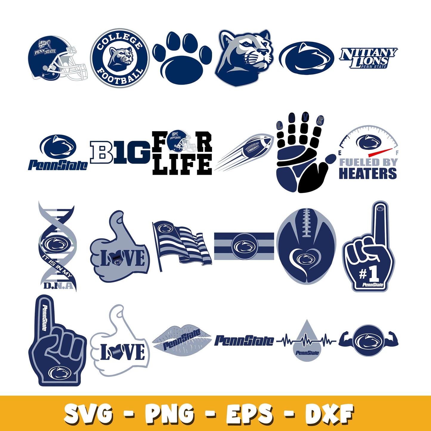 Penn State Nittany Lions Football Bundle svg, Penn State Nittany Lions logo svg, ncaa svg
