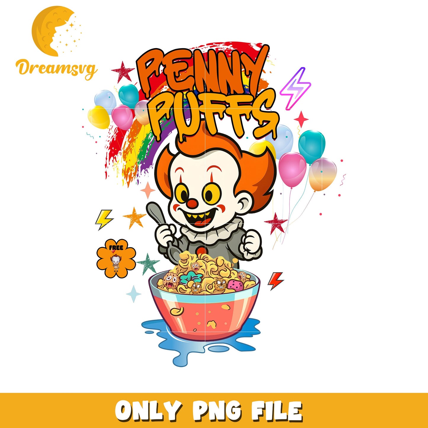Penny puffs design png, trick or treat png, halloween pumpkin png