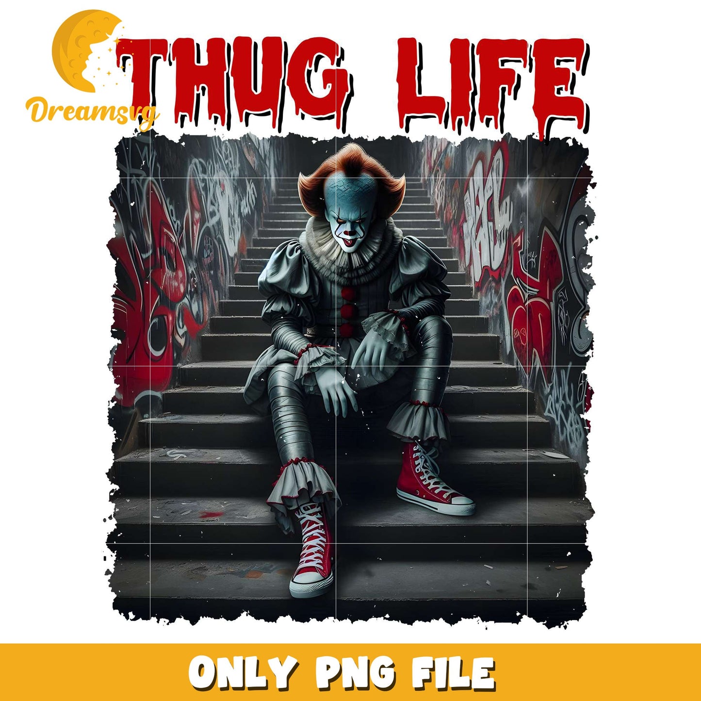 Pennywise thug life png, halloween era png, halloween candy png
