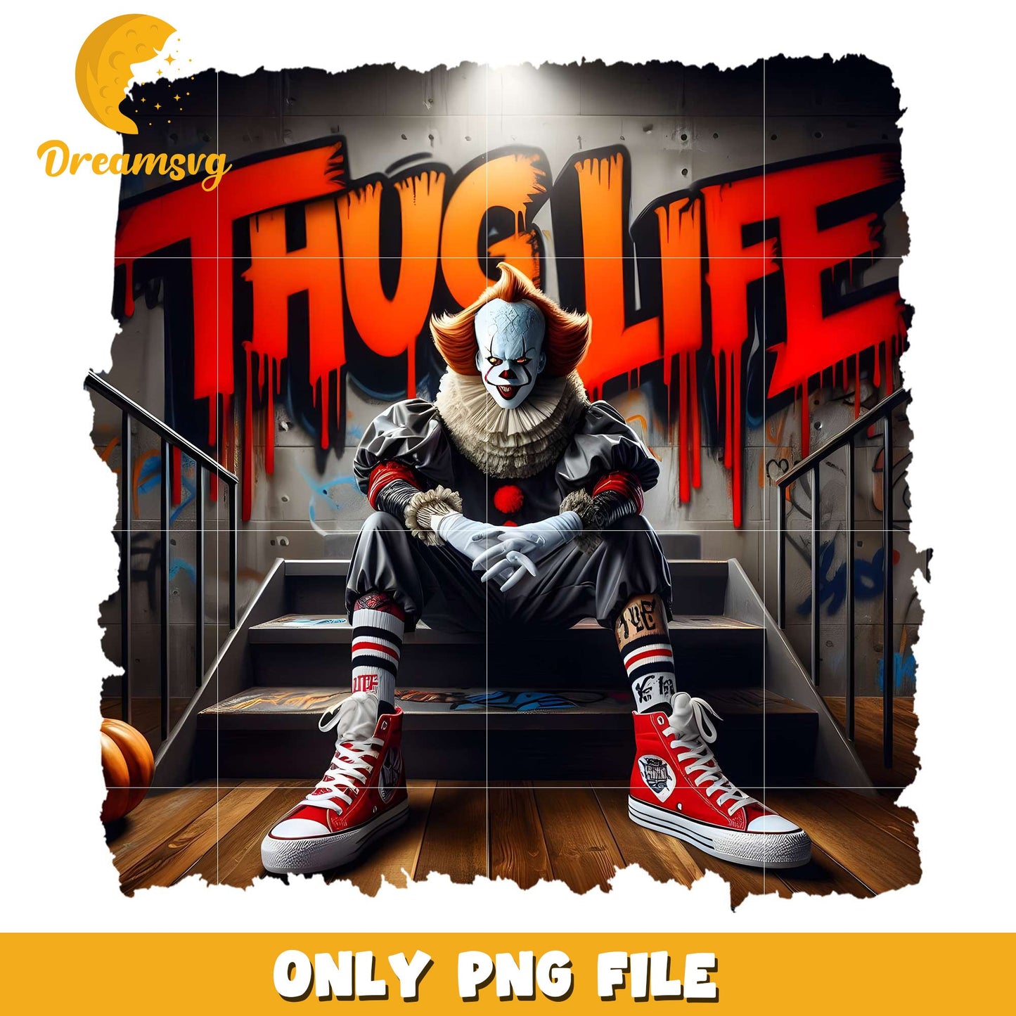 Pennywise thug life png, halloween spirit png, halloween town png