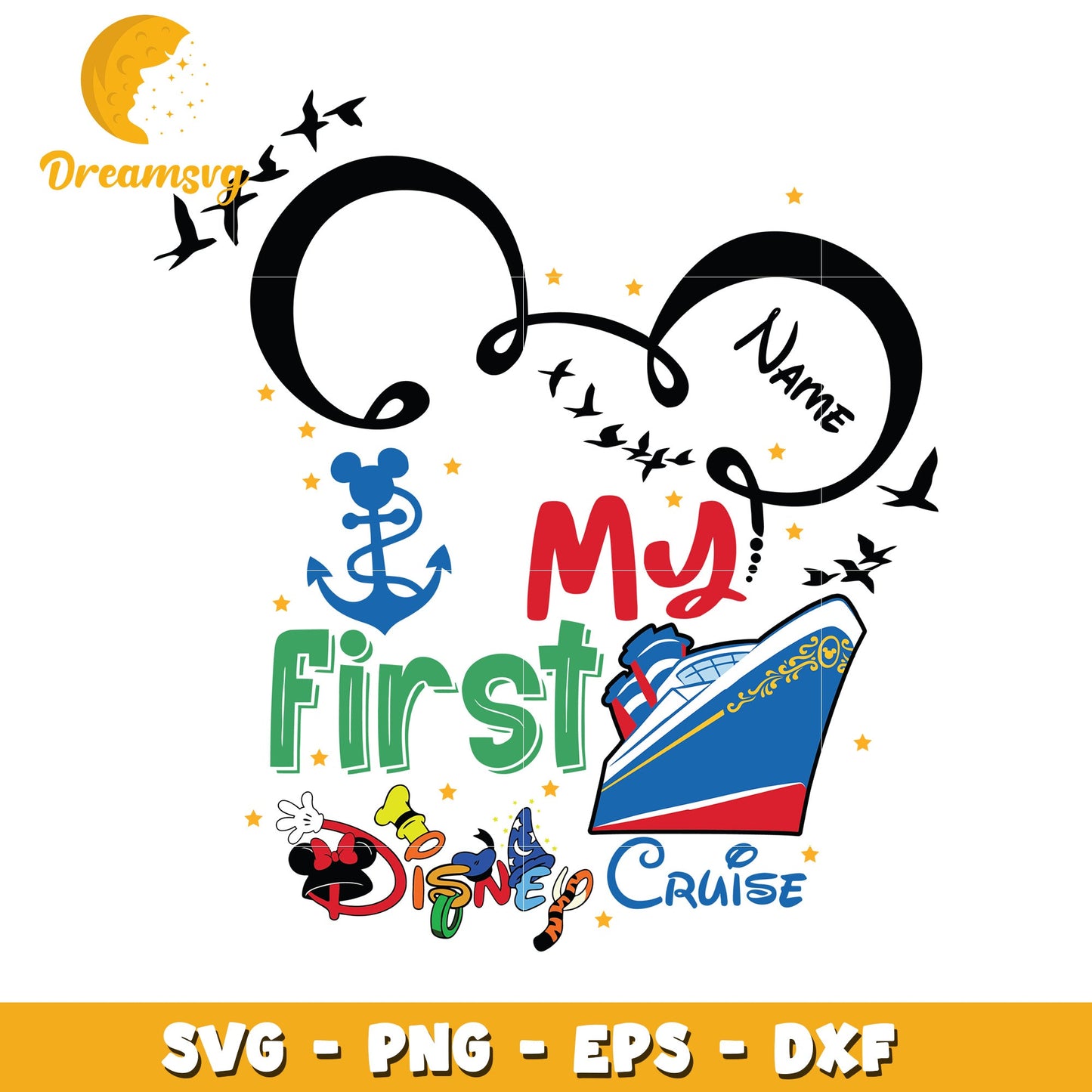 Personalized Disney Cruise SVG Name Design for Kids Adventure