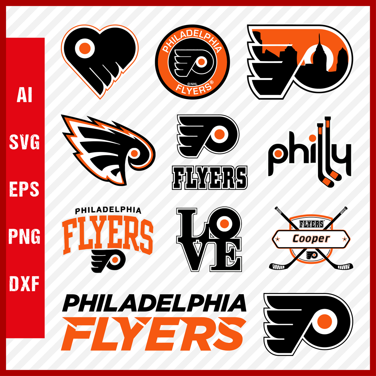 Philadelphia Flyers Svg Logo, Philadelphia Flyers Png Logo, NHL Philadelphia Flyers Clipart Bundle