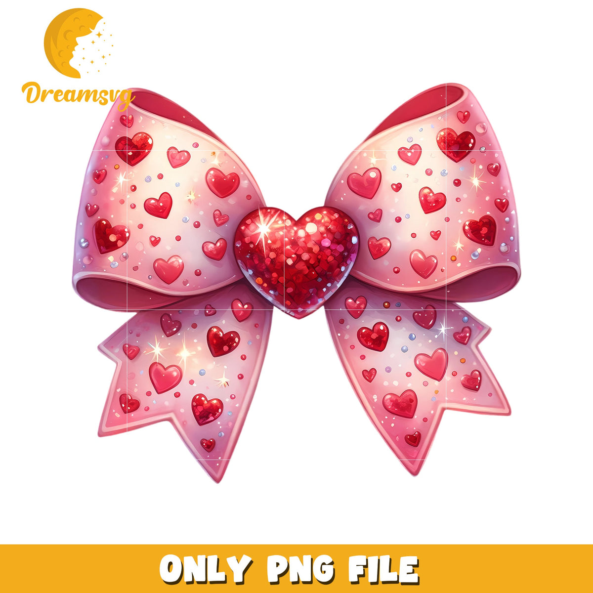 Pink Heart Bow PNG Valentines Clipart