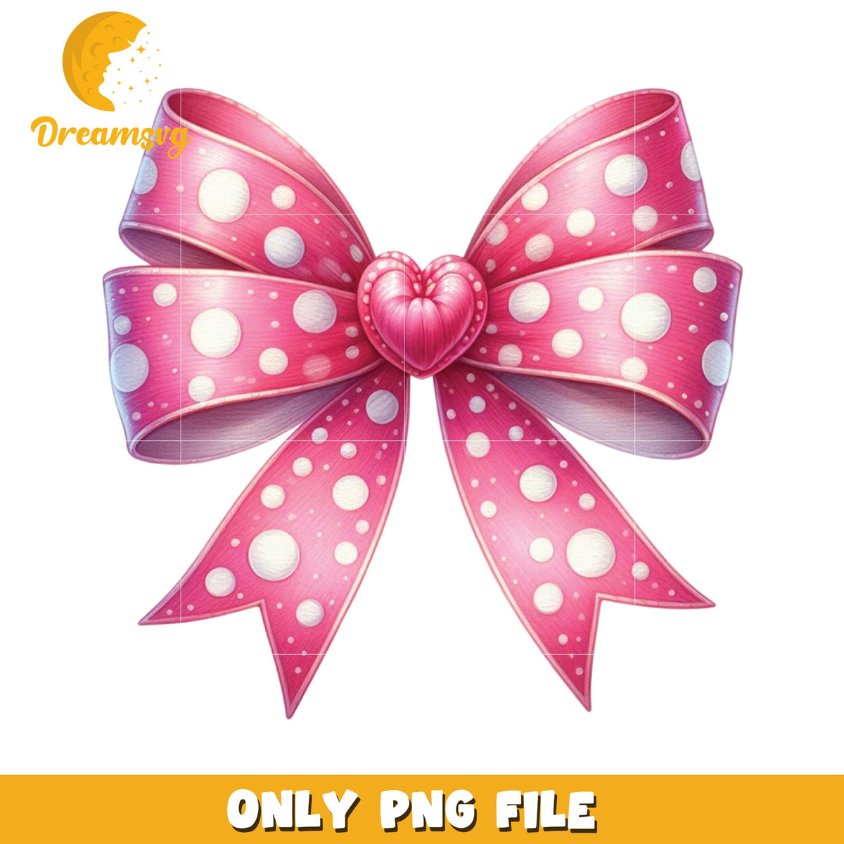 Pink Polka Dot Bow PNG Clipart