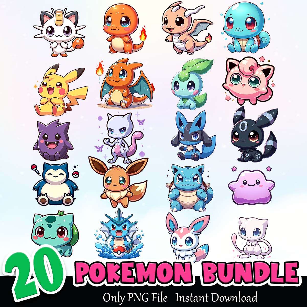 Pokemon Bundle PNG Instant Download