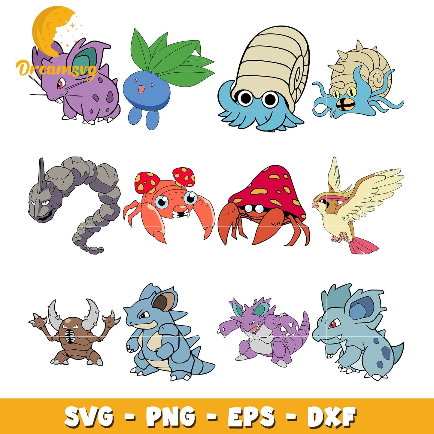 All the Pokemon characters bundle svg, Pokemon characters svg