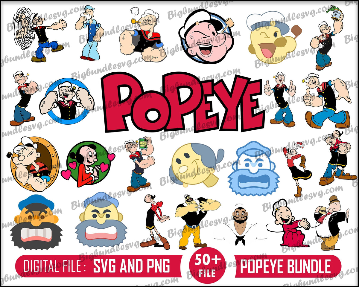 Popeye svg bundle - Digital download