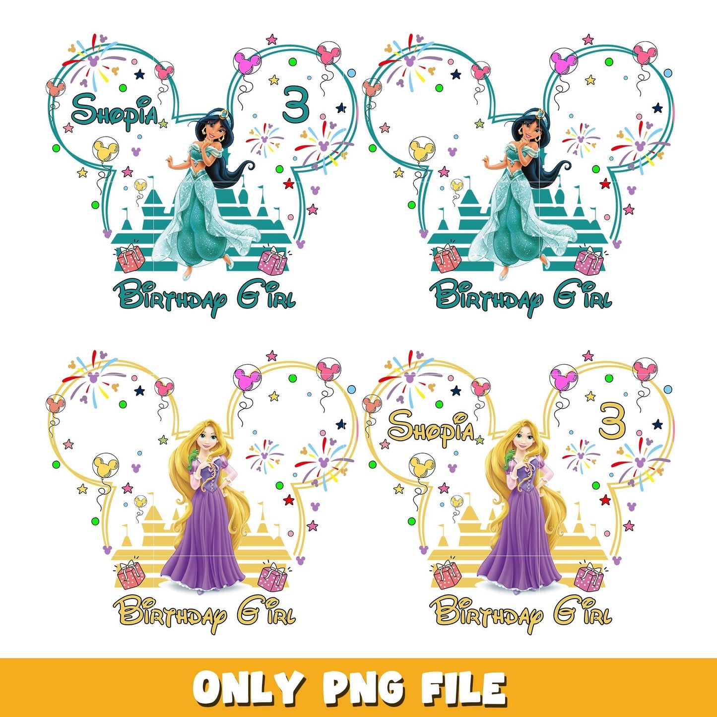 Princess jasmin and Rapunzel bundle png, Princess png, Disney cartoon png, Digital download
