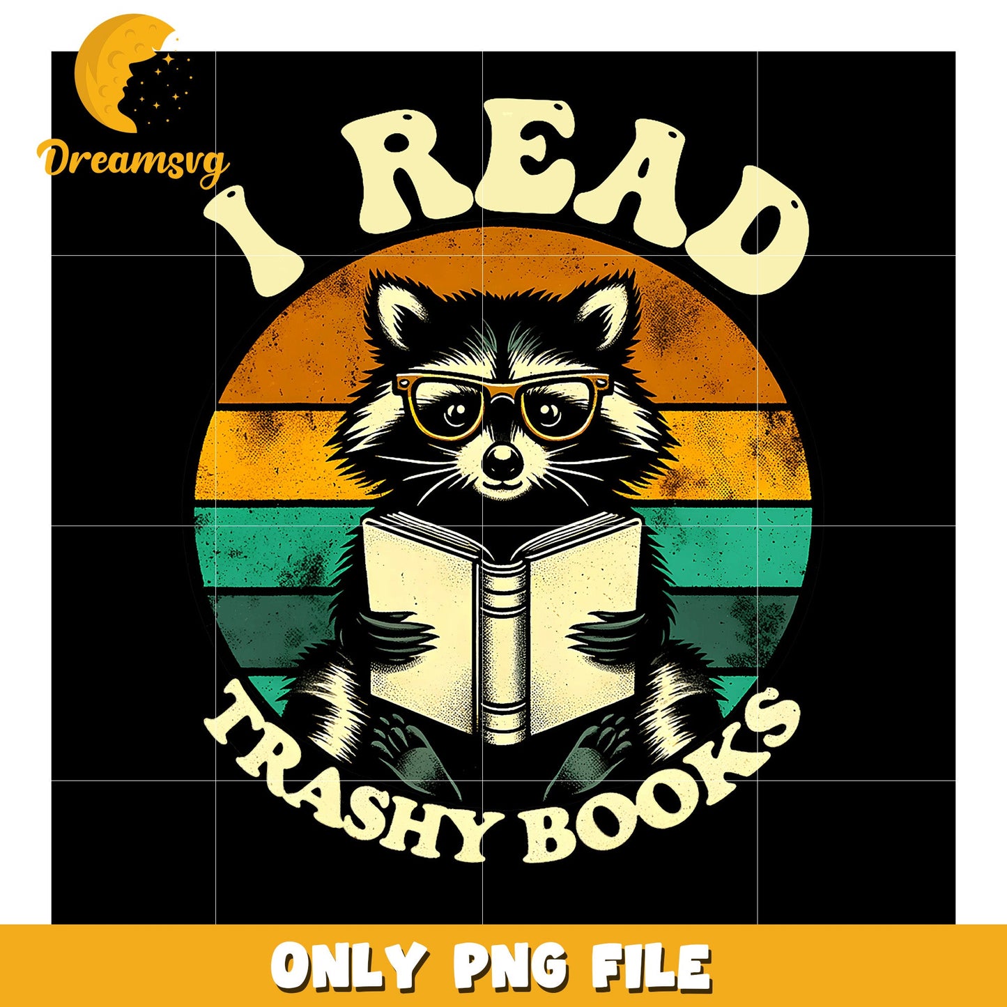 Racoon Reading Trashy Books PNG