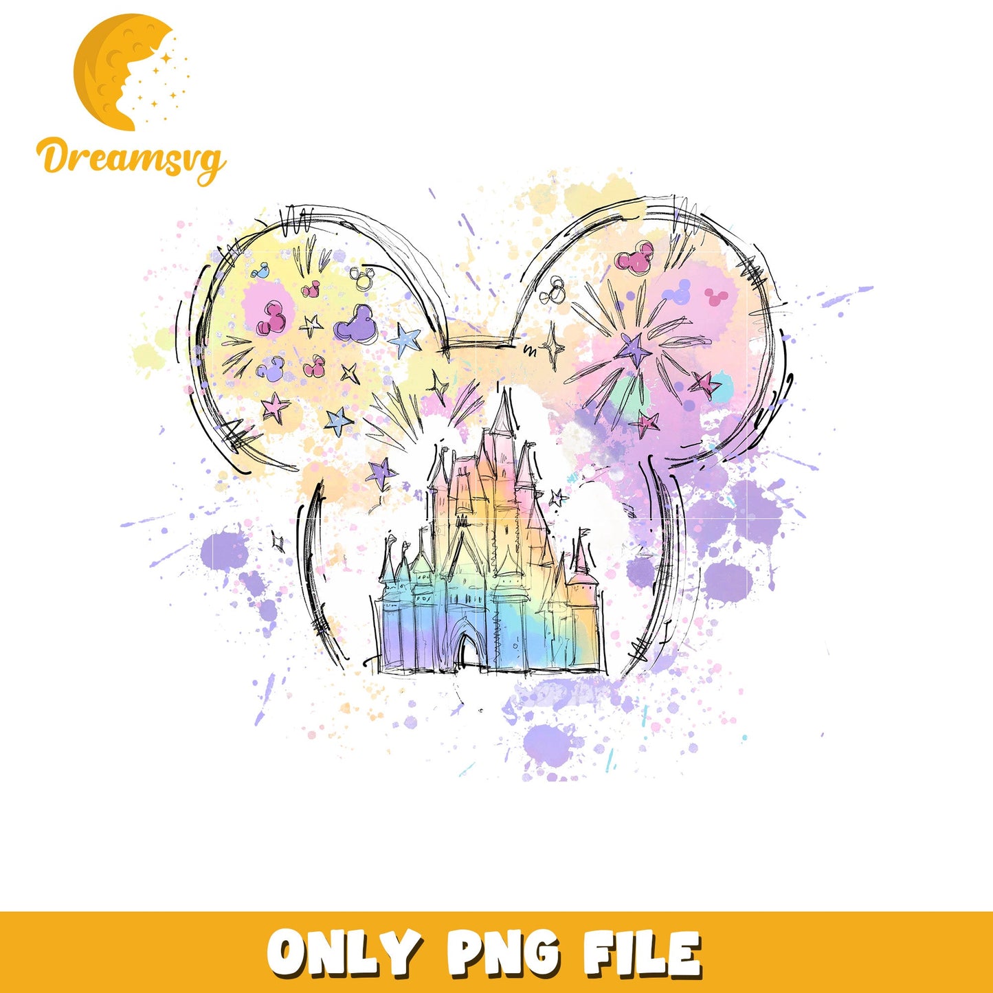 Rainbow Castle Mickey PNG