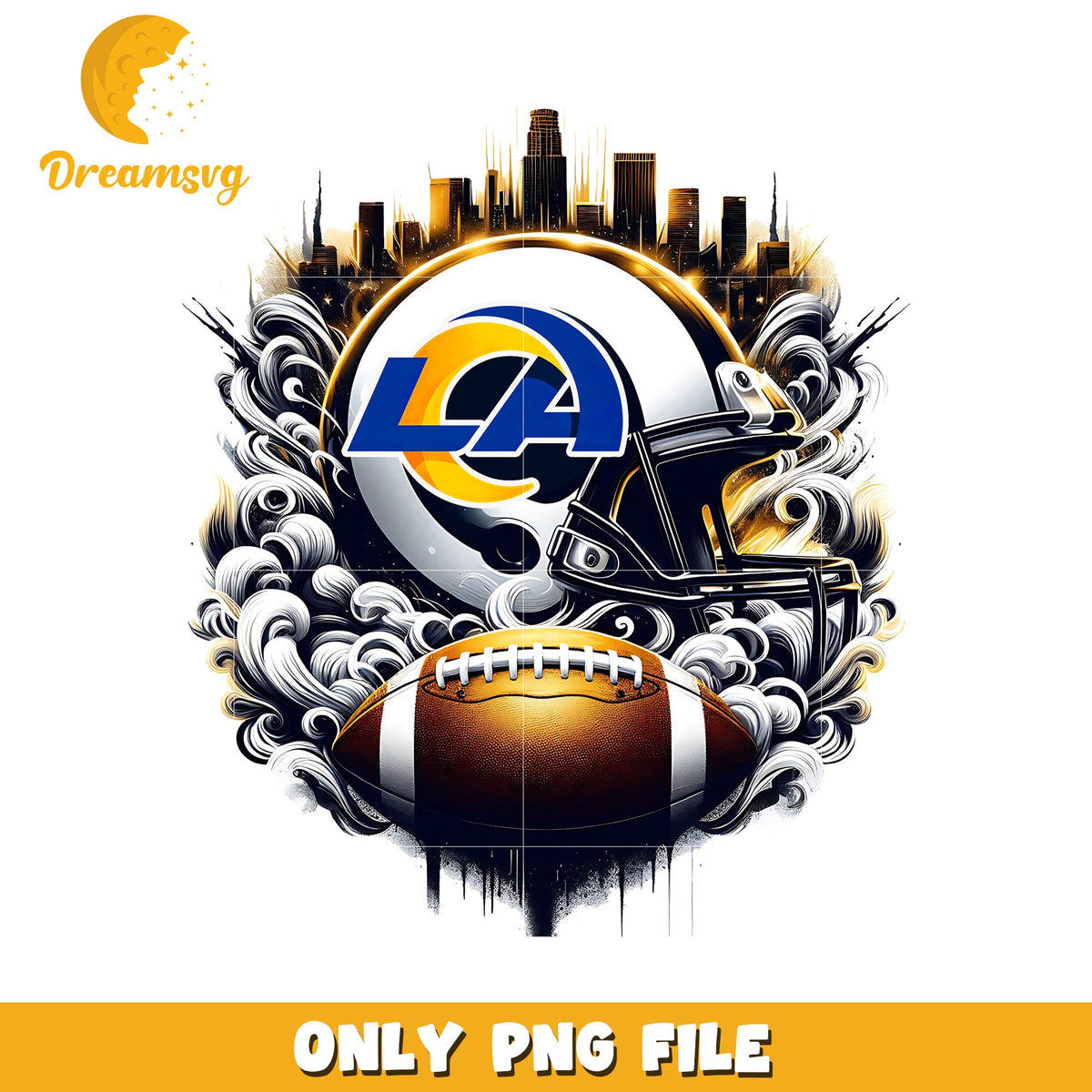 Rams helmet and ball png, nfl mvp png, nfl helmet png