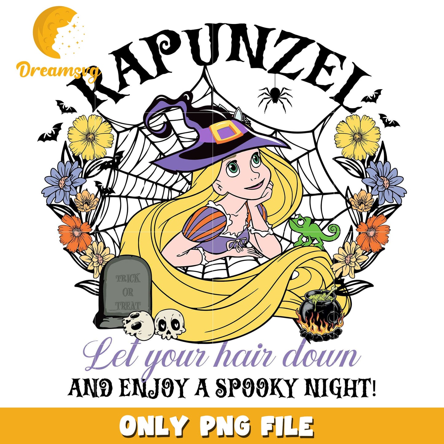 Rapunzel halloween png, halloween candy png, disney princess png