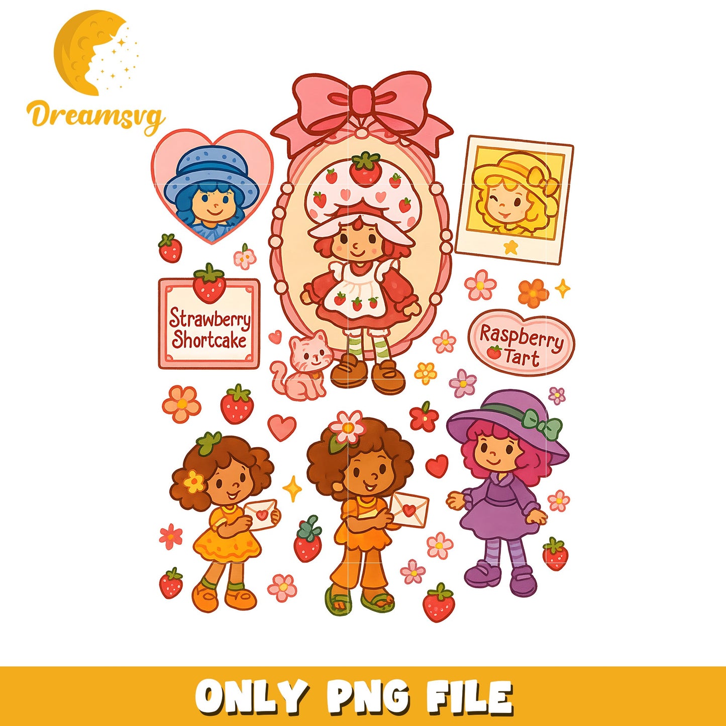 Raspberry tart png, shortcake strawberry png, strawberry shortcake characters png
