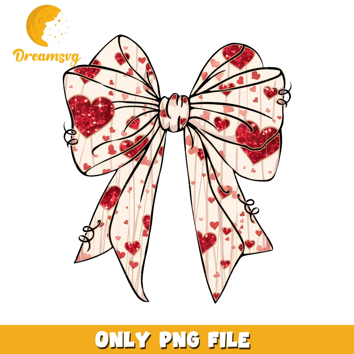 Red Heart Bow PNG Valentine Design