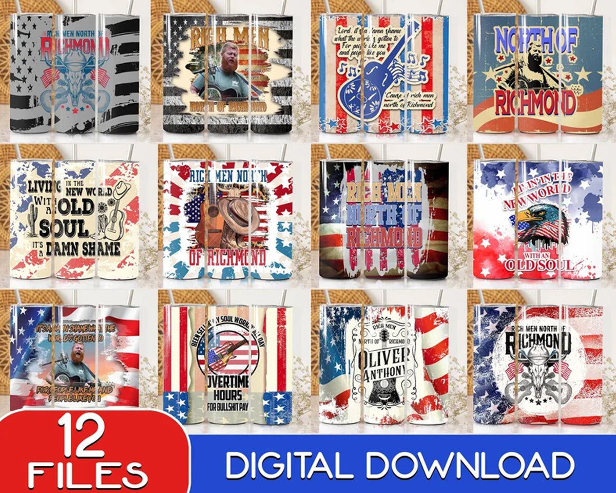 Tumbler Wrap Rich Men North Of Richmond PNG, Rich Men Tumbler Wrap Sublimation PNG