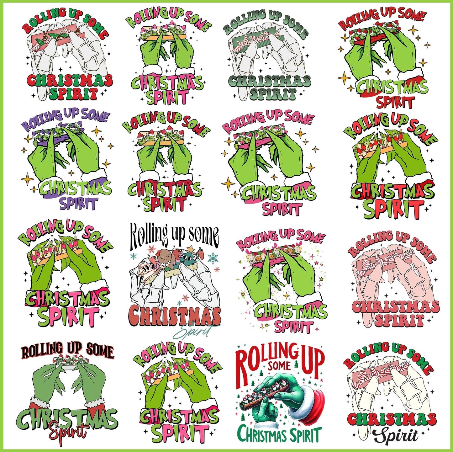 Rolling Up Some Grinchmas Spirit Png bundle