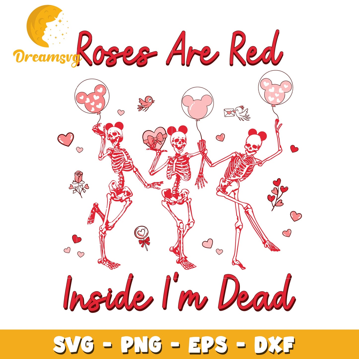 Roses Are Red Inside Im Dead SVG for Fun Halloween Designs