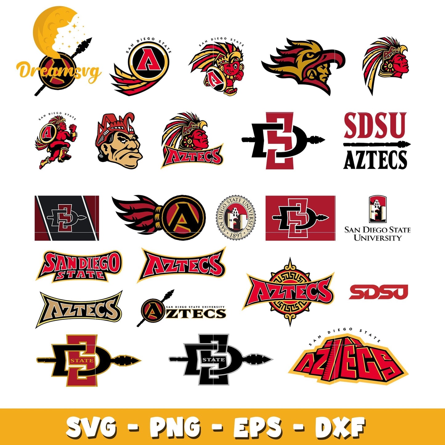 San diego state aztecs design bundle svg, san diego state aztecs football svg