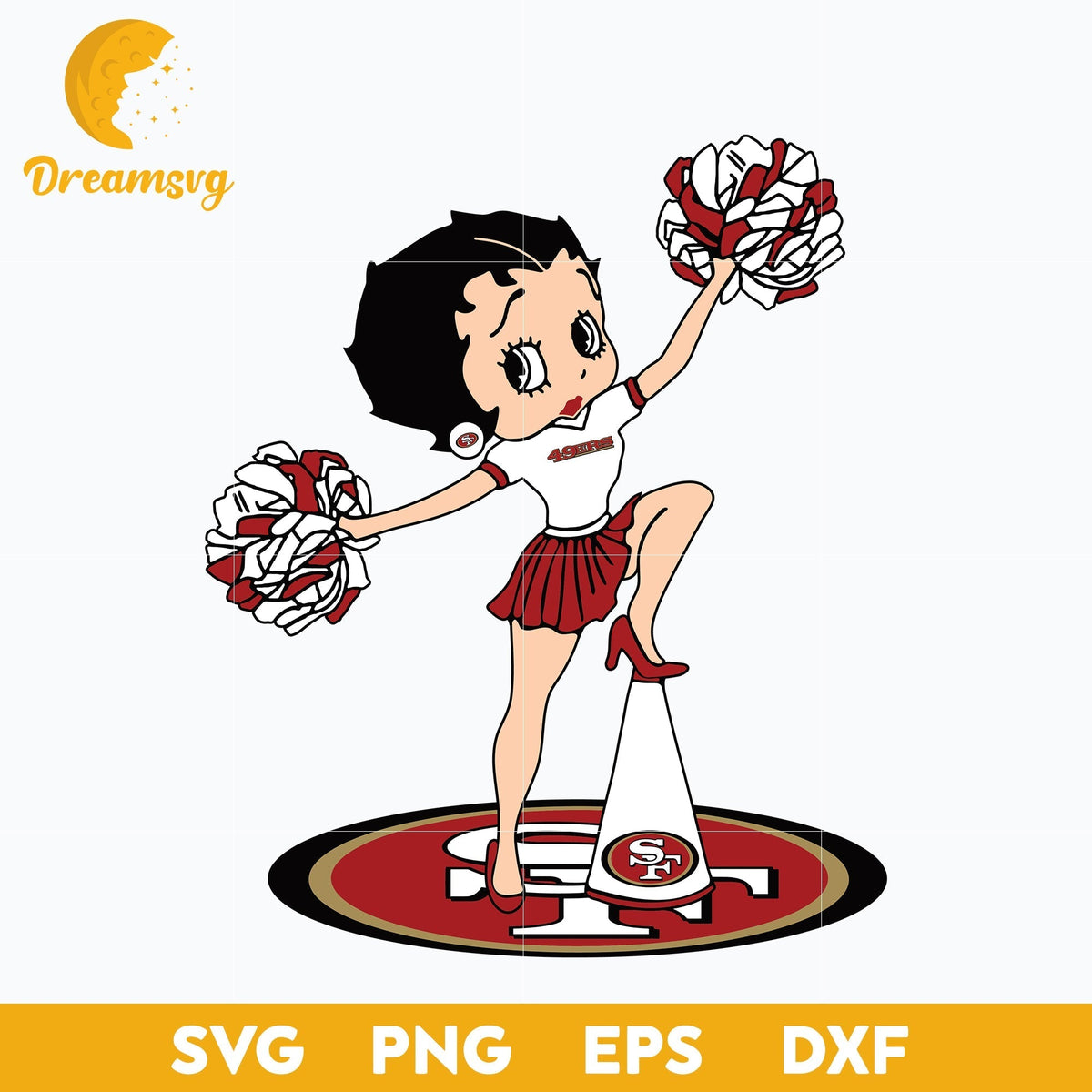 San Francisco 49ers Betty Boop CheerleaderNfl Svg, San Francisco 49ers Svg, Sport Svg, Nfl Svg, Png, Dxf, Eps Digital File.