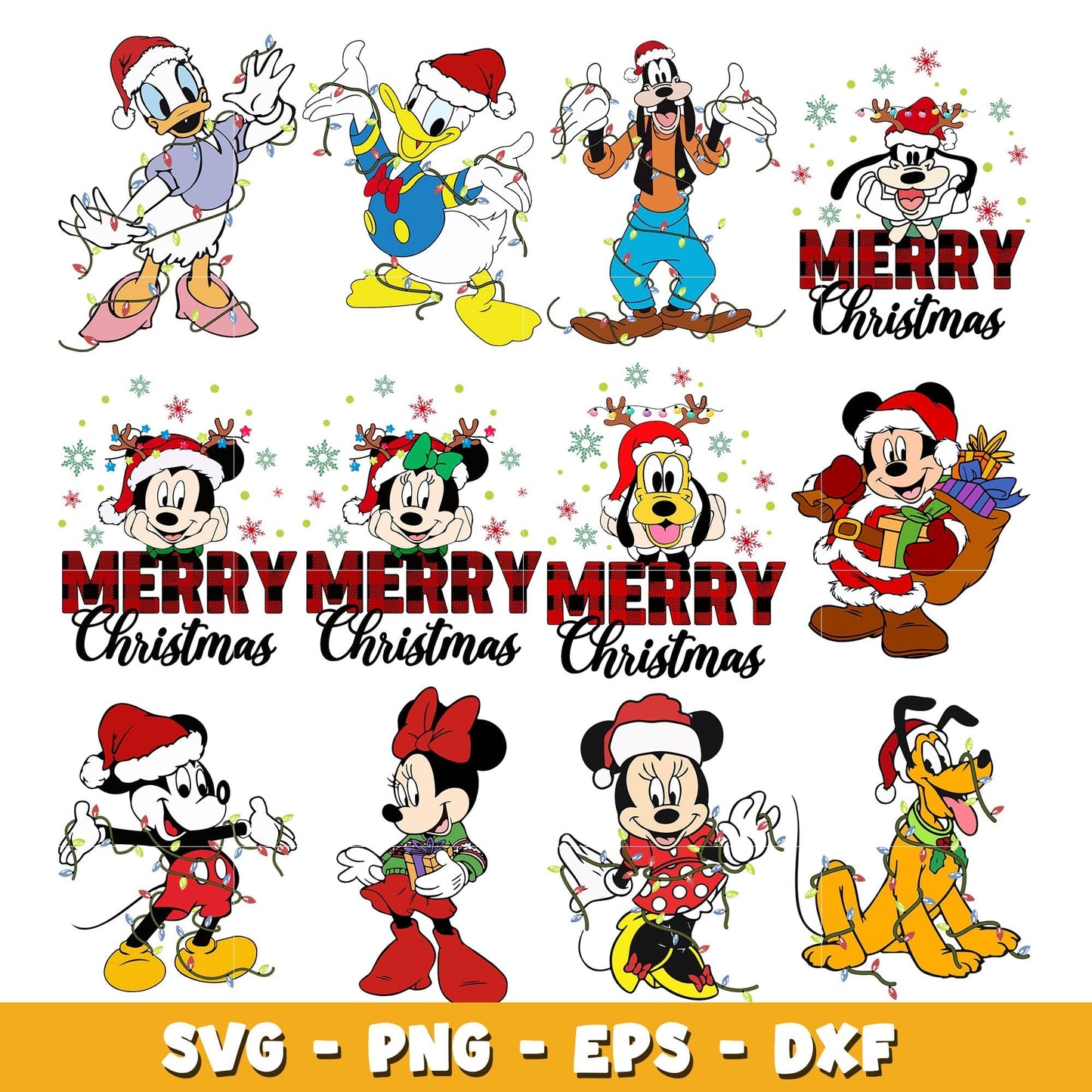 Mickey And Friends Christmas bundle svg, Disney svg, Digital download