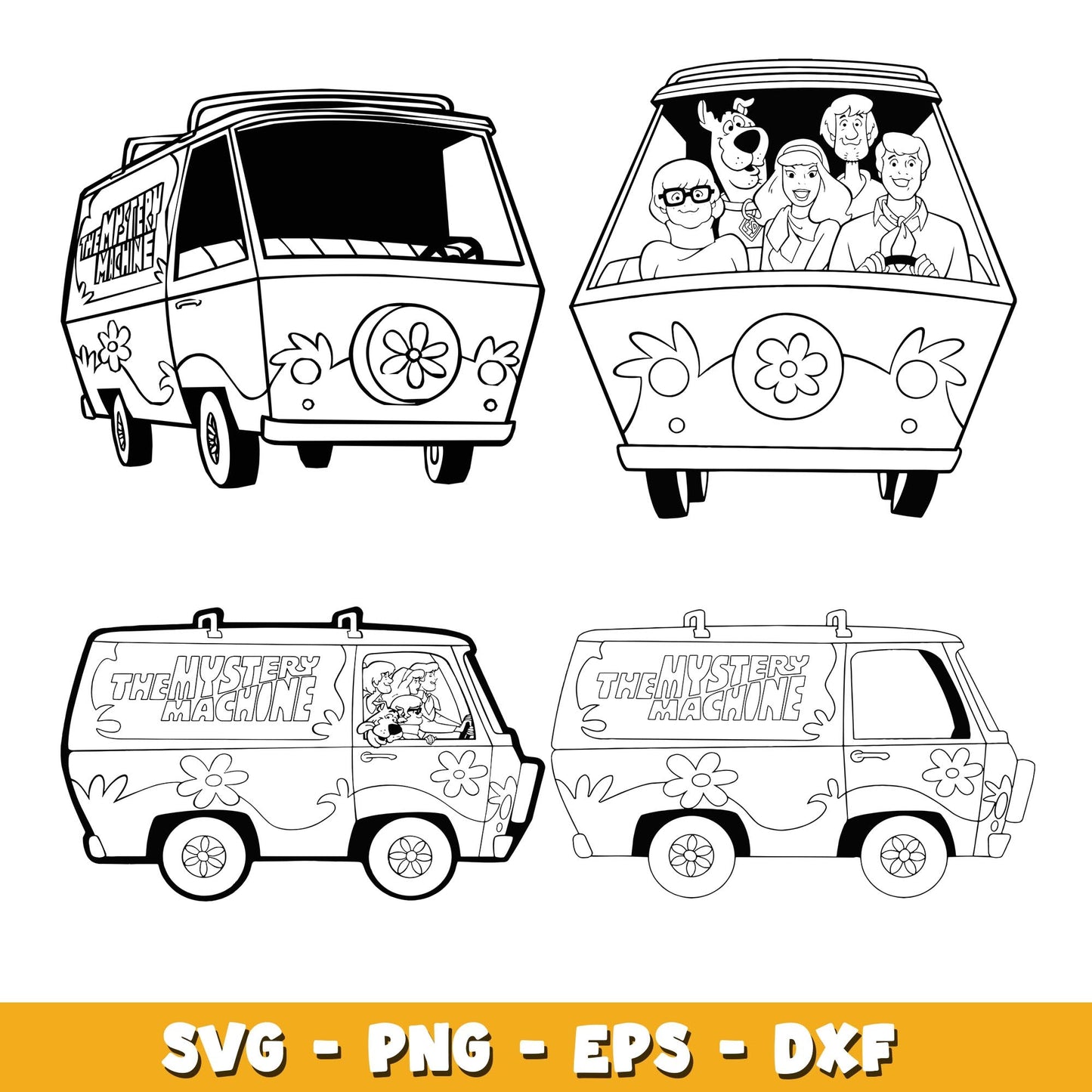 Bus Scooby Doo coloring svg, Scooby Doo bundle svg, cartoon svg