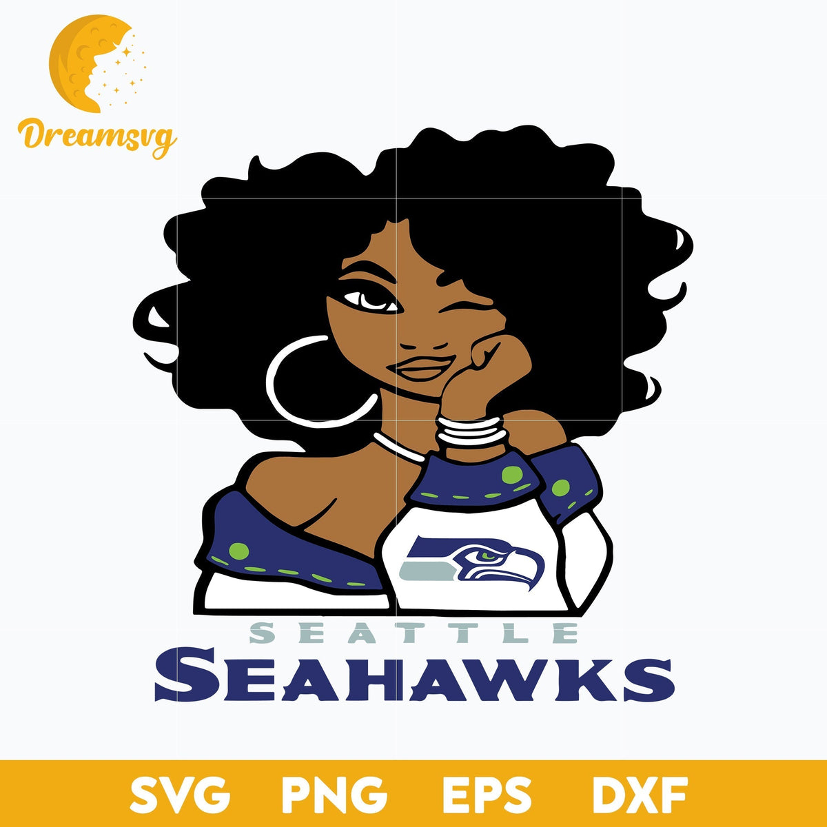 Seattle Seahawks Girl Nfl Svg, Seattle Seahawks Svg, Sport Svg, Nfl Svg, Png, Dxf, Eps Digital File.
