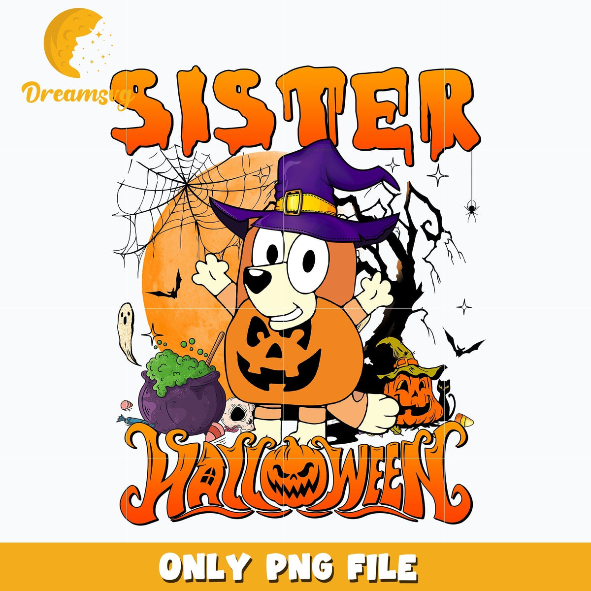Sister bluey halloween png, Halloween png, Digital download.