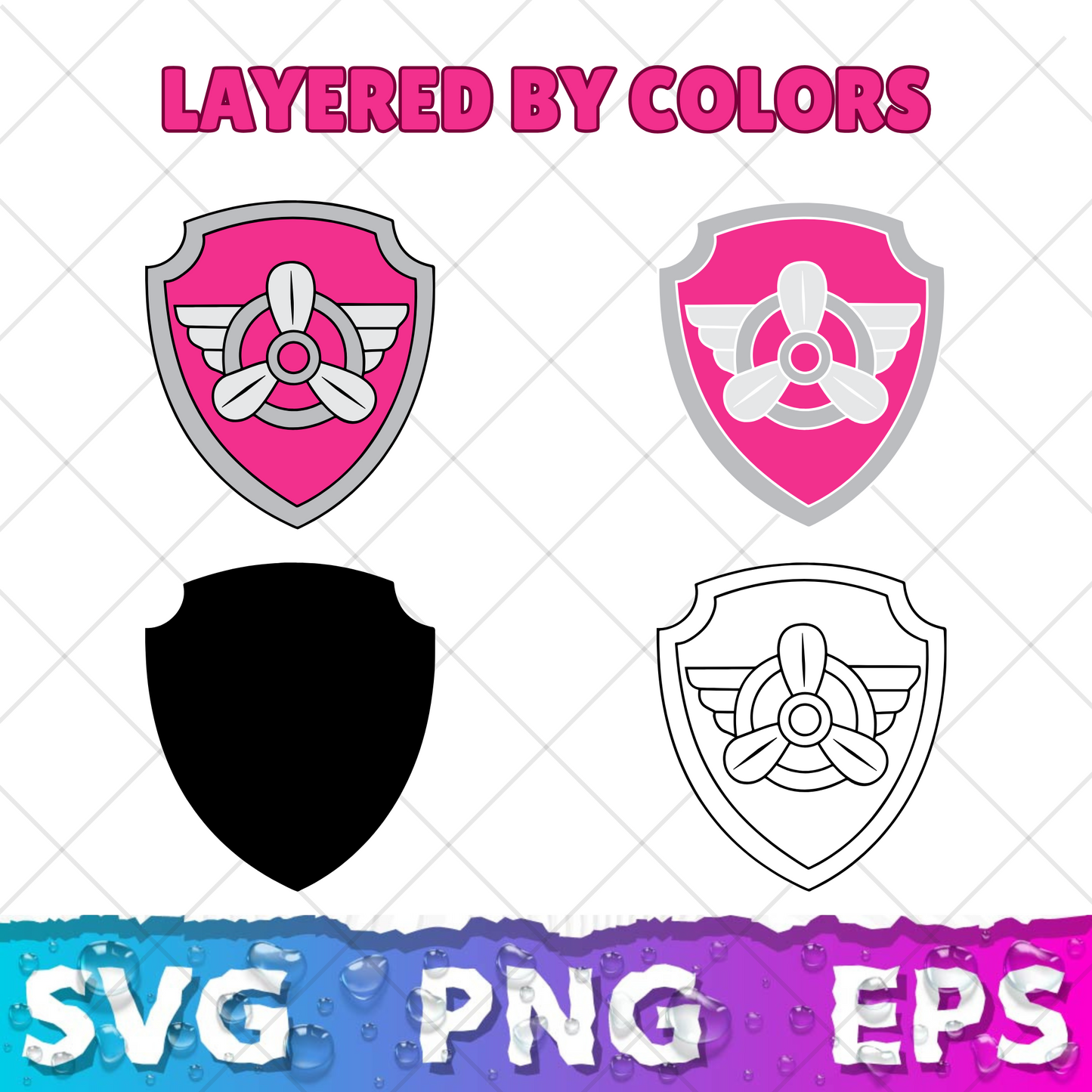 Skye 10 Cliparts Bundle, Skye Paw Patrol SVG Cut Files For Cricut & Silhouette, SVG, PNG, DXF, instant download