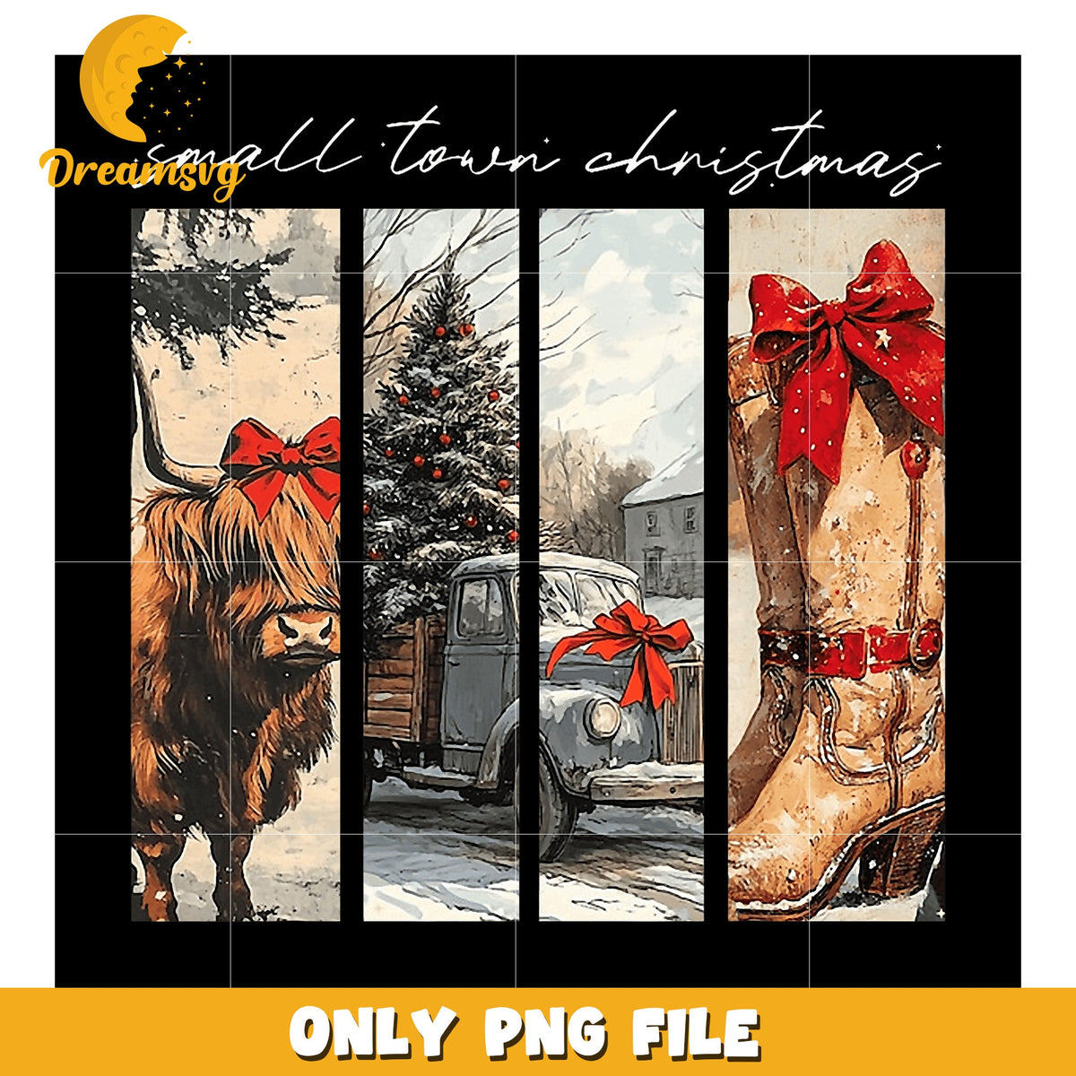 Small Town Christmas PNG Sublimation Design