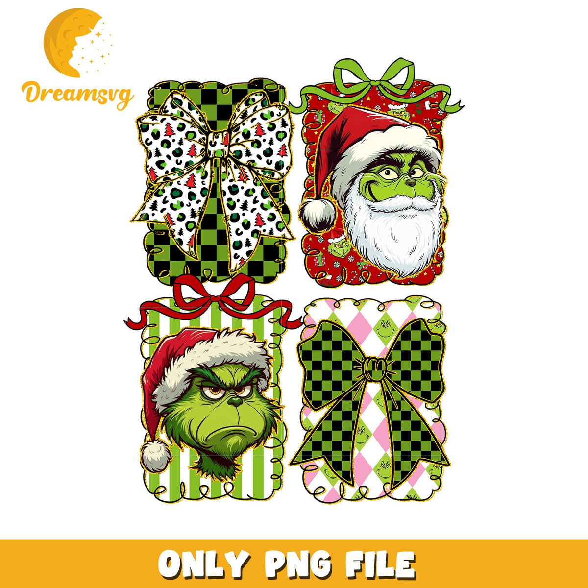 Smiling Grinch bowtie png, christmas png, grinch png