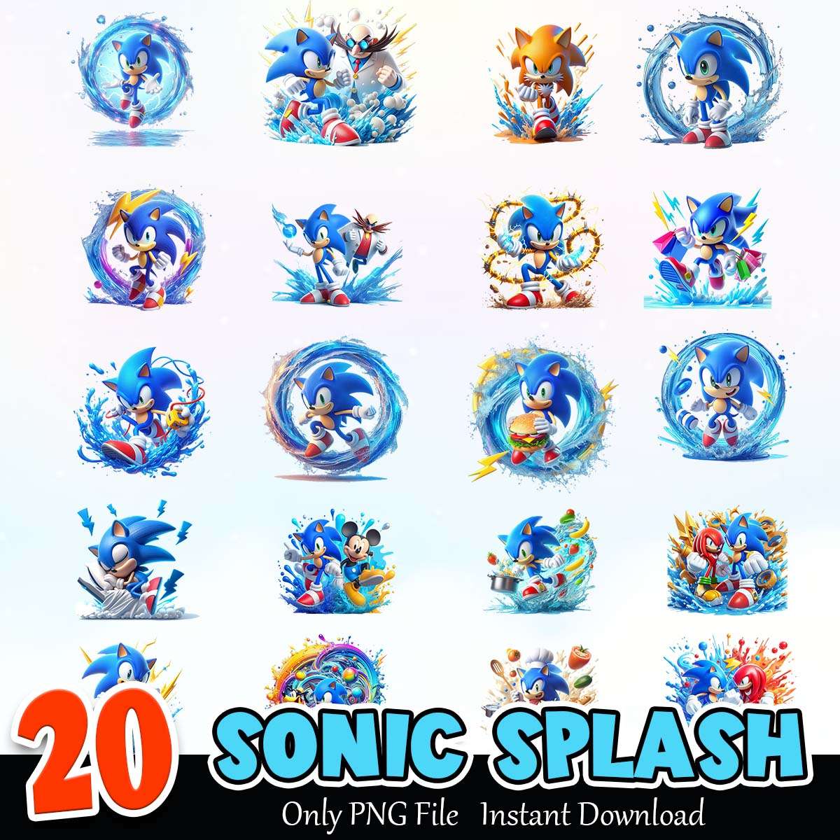 Sonic The Hedgehog Bundle PNG Instant Download