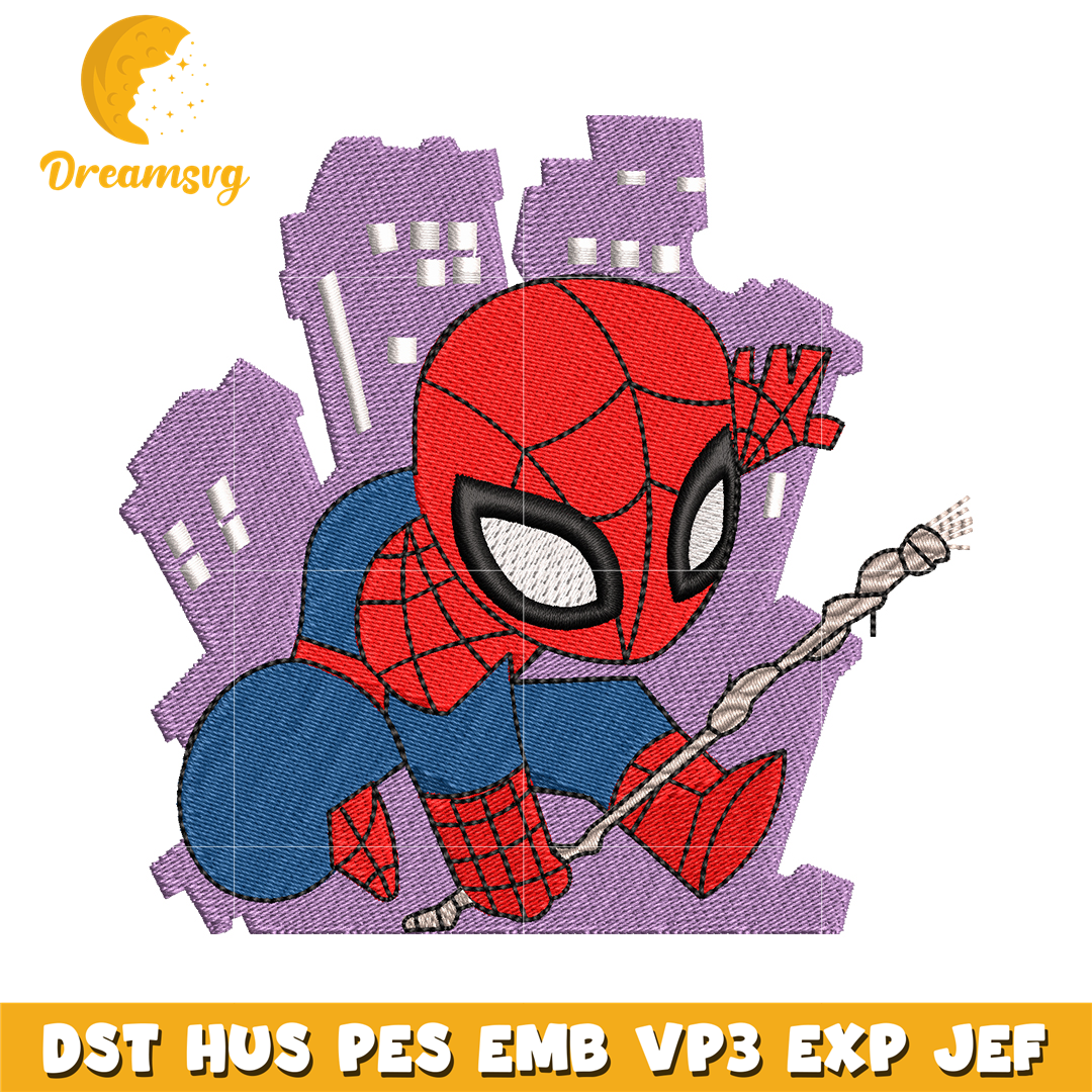 Spaiderman chibi logo embroidery design