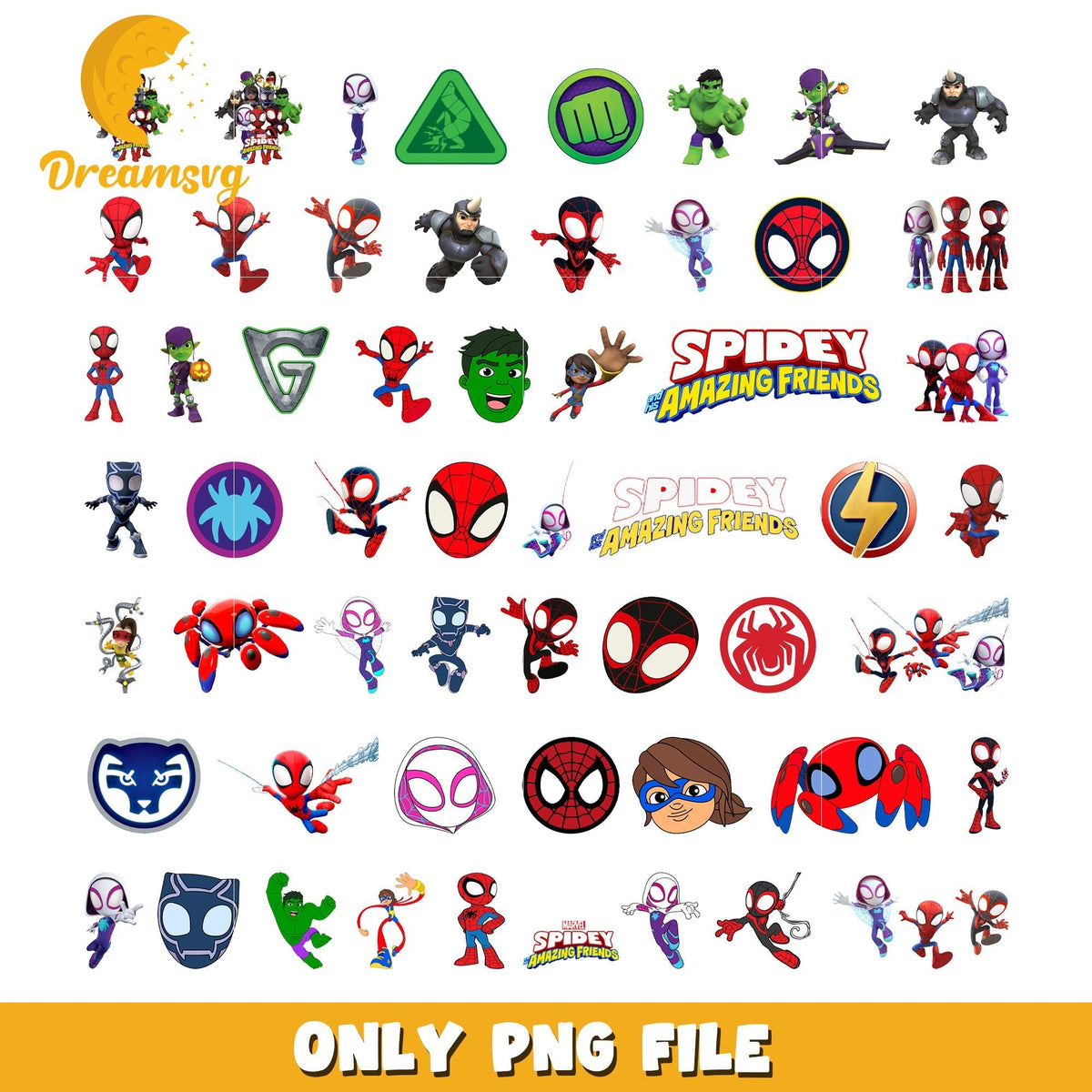Spiderman and Avengers bundle png, marvel characters png